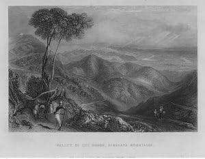 VALLEY OF THE DHOON IN THE HIMALAYA MOUNTAINS,1858 Historical India Steel Engraving Antique Print