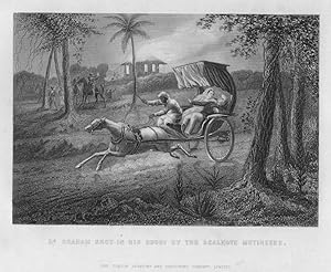 DR GRAHAM SHOT IN HIS BUGGY BY THE SEALKOTE MUTINEERS,1858 Historical India Steel Engraving Antiq...