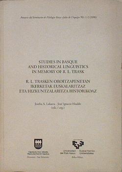 Immagine del venditore per Studies in basque and historical linguistics in memory of r. l. trask venduto da Almacen de los Libros Olvidados