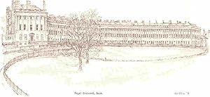 Bath Somerset Postcard Pencil Drawing By Peter Griffin
