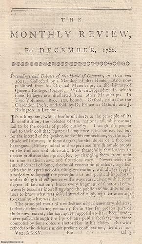 Image du vendeur pour Proceedings and Debates of The House of Commons, in 1620 and 1621. An original article from the Monthly Review, 1766. mis en vente par Cosmo Books