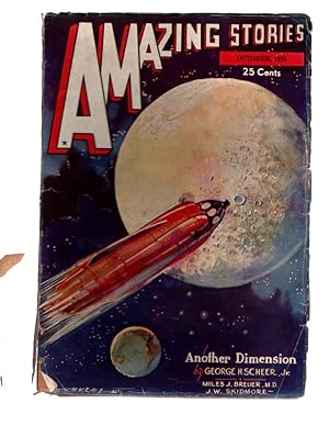 Seller image for AMAZING STORIES, OCTOBER 1835. Another Dimension by Geoge H. Scheer, Jr. Cover Art by Leo Morey. COLLECTIBLE PULP MAGAZINE. for sale by Once Read Books