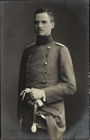 Ansichtskarte / Postkarte Herzog Carl Eduard von Sachsen Coburg Gotha, Uniform, Säbel