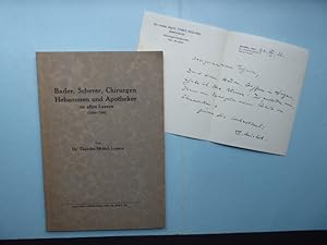 Bild des Verkufers fr Bader, Scherer, Chirurgen, Hebammen und Apotheker im alten Luzern (1300 -1798). Von Dr. Theodor Michel, Luzern. zum Verkauf von Antiquariat Heinzelmnnchen