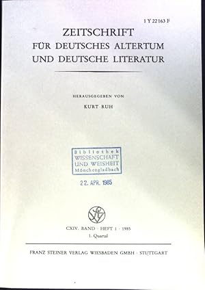 Bild des Verkufers fr Der Text von Strickers 'Daniel' und seine berlieferung. - in: Zeitschrift fr deutsches Altertum und deutsche Literatur; 114. Band, Heft 1. 1. Quartal; Anzeiger fr deutsches Altertum und deutsche Literatur. 96. Band. Heft 1, 1. Quartal; zum Verkauf von books4less (Versandantiquariat Petra Gros GmbH & Co. KG)