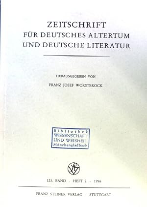 Seller image for Von Tannhuser zur Tannhuser-Ballade. - in: Zeitschrift fr deutsches Altertum und deutsche Literatur; 125. Band, Heft 2; for sale by books4less (Versandantiquariat Petra Gros GmbH & Co. KG)