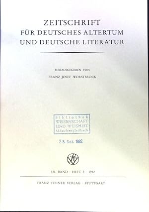 Bild des Verkufers fr Die Sptantike und ihre Folgen. ber ein unterschtztes Zeitalter der lateinischen Literatur. - in: Zeitschrift fr deutsches Altertum und deutsche Literatur; 121. Band, Heft 3; zum Verkauf von books4less (Versandantiquariat Petra Gros GmbH & Co. KG)