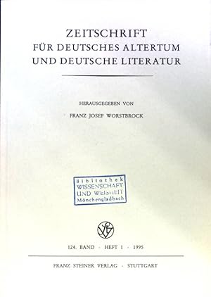 Immagine del venditore per Ir reinen wip, ir werden man. - in: Zeitschrift fr deutsches Altertum und deutsche Literatur; 124. Band, Heft 1; venduto da books4less (Versandantiquariat Petra Gros GmbH & Co. KG)