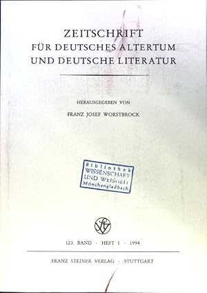 Bild des Verkufers fr Handlungswissen oder Bildungswissen. Mittelalterliche Fachliteratur und ihr Sitz im Leben. - in: Zeitschrift fr deutsches Altertum und deutsche Literatur; 123. Band, Heft 1; zum Verkauf von books4less (Versandantiquariat Petra Gros GmbH & Co. KG)