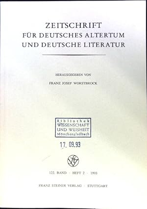 Imagen del vendedor de Die 'Mystica Theologia' des Dionysius Pseudo-Areopagita im Lichte Mittelalterlicher Kommentatoren. - in: Zeitschrift fr deutsches Altertum und deutsche Literatur; 122. Band, Heft 2; a la venta por books4less (Versandantiquariat Petra Gros GmbH & Co. KG)