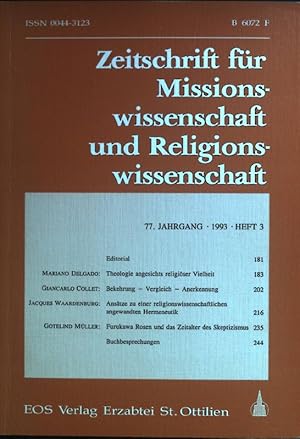 Seller image for Theologie angesichts religiser Vielheit - in: Zeitschrift fr Missionswissenschaft und Religionswissenschaft; 77.Jahrgang, 1993, Heft 3. for sale by books4less (Versandantiquariat Petra Gros GmbH & Co. KG)