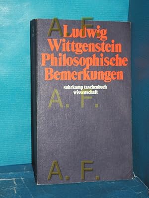 Immagine del venditore per Philosophische Bemerkungen : aus dem Nachlass Ludwig Wittgenstein. Hrsg. von Rush Rhees / Suhrkamp-Taschenbuch Wissenschaft , 336 venduto da Antiquarische Fundgrube e.U.