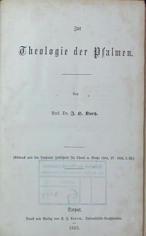 Bild des Verkufers fr Zur Theologie der Psalmen. zum Verkauf von Antiquariat Bookfarm