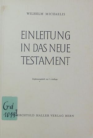 Bild des Verkufers fr Einleitung in das Neue Testament ; 2. Beiheft. zum Verkauf von Antiquariat Bookfarm