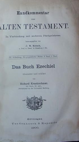 Immagine del venditore per Das Buch Ezechiel. venduto da Antiquariat Bookfarm