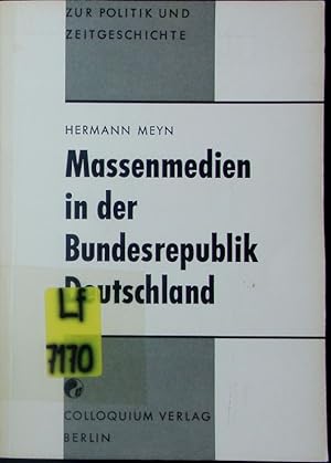 Imagen del vendedor de Massenmedien in der Bundesrepublik Deutschland. a la venta por Antiquariat Bookfarm