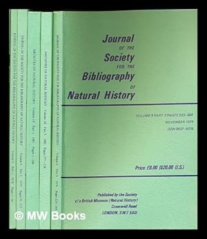 Imagen del vendedor de Journal of the Society for the Bibliography of Natural History: 6 volumes a la venta por MW Books Ltd.