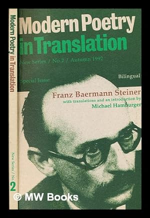 Imagen del vendedor de Franz Baermann Steiner: special issue / with translations and an introduction by Michael Hamburger a la venta por MW Books Ltd.
