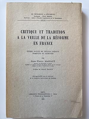 Critique et tradition à la veille de la Réforme en France
