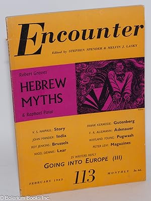 Image du vendeur pour Encounter; Feb 1963, Vol. 20 No. 2 mis en vente par Bolerium Books Inc.