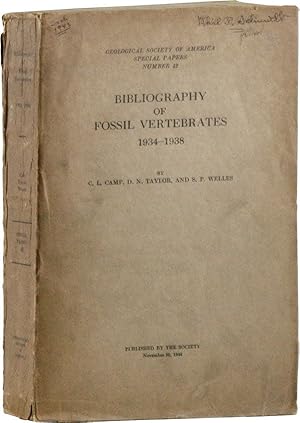 Bild des Verkufers fr Bibliography of Fossil Vertebrates 1934-1938 zum Verkauf von Lorne Bair Rare Books, ABAA