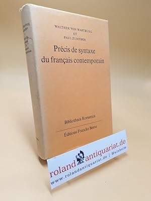 Bild des Verkufers fr Prcis de syntaxe du franais contemporain zum Verkauf von Roland Antiquariat UG haftungsbeschrnkt