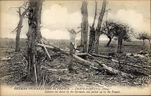 Imagen del vendedor de Ansichtskarte / Postkarte Crapeaumesnil Oise, German Profanations, Calvary cut down by the Germans a la venta por akpool GmbH