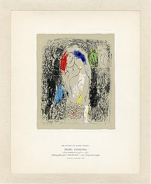 "Marc CHAGALL: Les amoureux en gris" GRAVEURS DE NOTRE TEMPS : Marc CHAGALL / Litho originale ent...