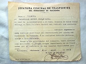 FACILITAR EL VIAJE AL CARABINERO (República)