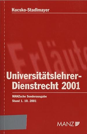 Seller image for Universittslehrer-Dienstrecht 2001 for sale by avelibro OHG