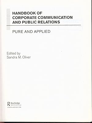 Image du vendeur pour Handbook of Corporate Communication and Public Relations mis en vente par avelibro OHG