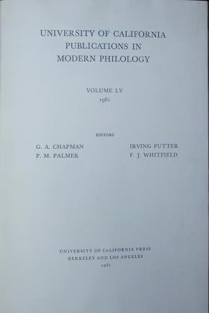 Immagine del venditore per University of California publications in modern philology, Volume LV. venduto da Antiquariat Bookfarm
