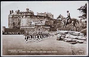 Edinburgh Castle Postcard Scottish National War Memorial Earl Haig Statue