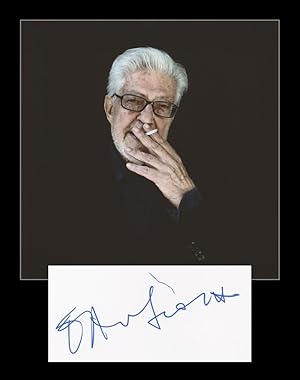 Bild des Verkufers fr Ettore Scola (1931-2016) - Carte signe en personne + Photo - Paris 2001 zum Verkauf von PhP Autographs