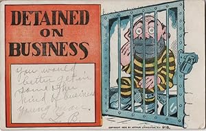 Seller image for prison postcard: Detained On Business for sale by Mobyville