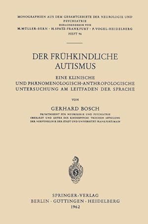 Seller image for Der Frhkindliche Autismus for sale by BuchWeltWeit Ludwig Meier e.K.