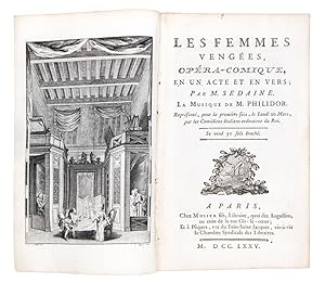 Bild des Verkufers fr Les Femmes venges, opra-comique en un acte et en vers, par M. Sedaine. La musique est de M. Philidor, la musique de M. Philidor, reprsent pour la premiere fois, le lundi 20 mars, par les Comediens italiens ordinaires du roi. zum Verkauf von Librairie HATCHUEL