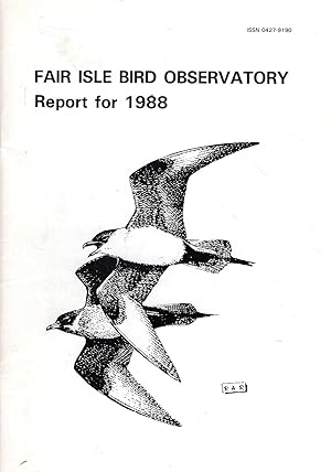 Bild des Verkufers fr Fair Isle Bird Observatory Report No. 41, 1988 zum Verkauf von Pendleburys - the bookshop in the hills