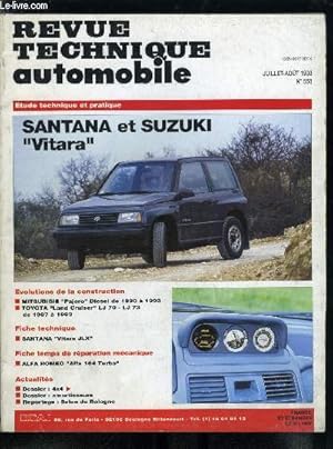 Imagen del vendedor de REVUE TECHNIQUE AUTOMOBILE N 553 - Santana et Suzuki Vitara, Mitsubishi Pajero Diesel de 1990 a 1993, Toyota Land Cruiser LJ 70 - LJ 73 de 1987 a 1993, Santana Vitara JLX, Alfa Romeo Alfa 164 turbo a la venta por Le-Livre