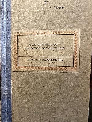 Seller image for The Travels of Ludovico Di Varthema in Egypt, Syria, Arabia Deserta and Arabia Felix, In Persia, India and Ethopia, A.D. 1503 to 1508. for sale by Ally Press Center