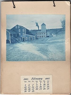 1905 Calendar With 12 Cyanotype Views of South Royalston, Massachusetts, Including Images of Fire...