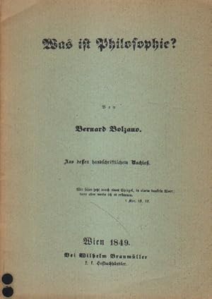 Bild des Verkufers fr Was ist Philosophie? zum Verkauf von Versandantiquariat Boller