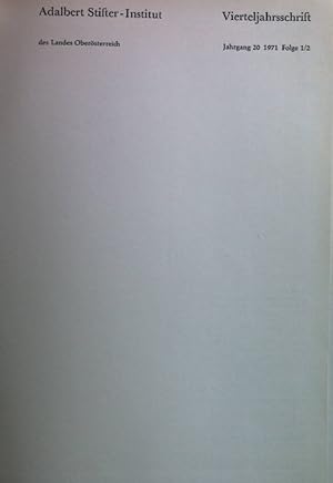 Bild des Verkufers fr Werdejahre - in: Adalbert Stifter-Institut Vierteljahrsschrift des Landes Obersterreich, Jahrgang 20, 1971, Folge 1/2. zum Verkauf von books4less (Versandantiquariat Petra Gros GmbH & Co. KG)
