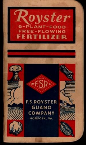 Royster 6 Plant Food Free Flowing Fertilizer Memo Book-Calendar 1948-49