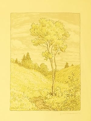 Bild des Verkufers fr Frhlingslandschaft mit Baum. zum Verkauf von Antiquariat Martin Barbian & Grund GbR