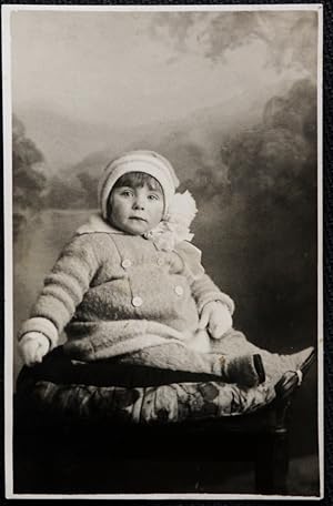 Child In Wooly Hat Vintage Postcard From Coles Studio Real Photo