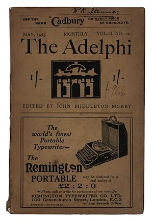 Seller image for Freed From the Fret of Thinking. Poem contained within The Adelphi, vol. 2. no.12., May 1925 for sale by Adrian Harrington Ltd, PBFA, ABA, ILAB