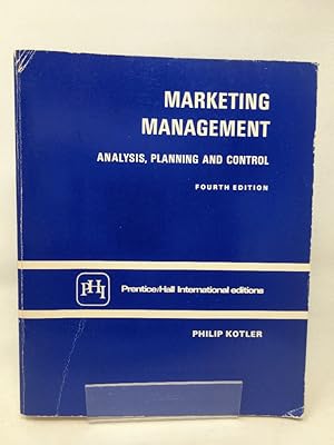 Imagen del vendedor de Marketing Management: Analysis, Planning and Control a la venta por Cambridge Recycled Books