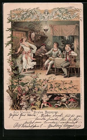 Bild des Verkufers fr Knstler-Ansichtskarte Undine (Mythologie) - Erstes Begegnen zum Verkauf von Bartko-Reher