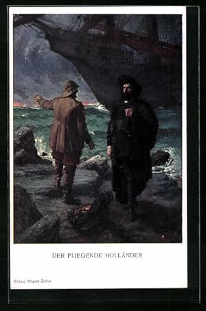 Bild des Verkufers fr Knstler-Ansichtskarte Richard Wagner-Zyklus Der fliegende Hollnder zum Verkauf von Bartko-Reher